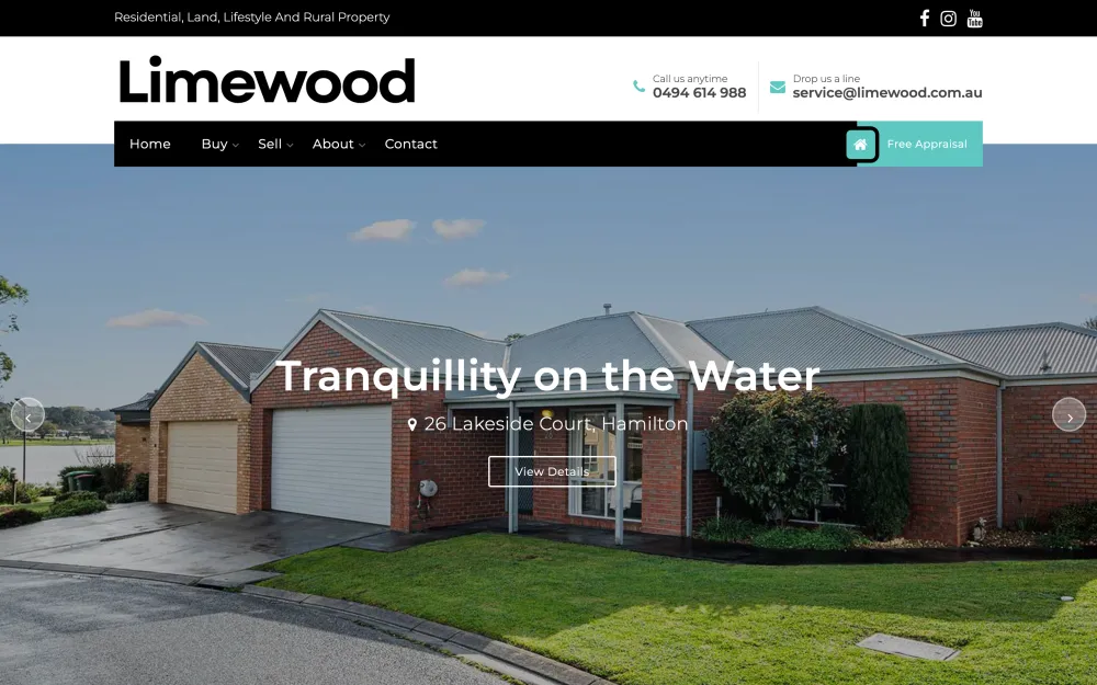 Limewood Real Estate homepage